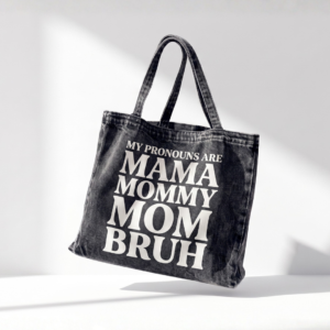 Tote Bag Denim  “My pronouns are”